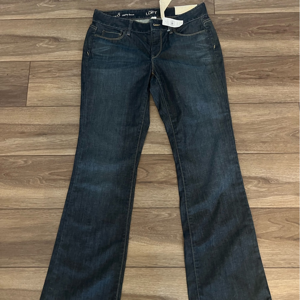 LOFT Curvy Bootcut Dark Blue Jeans